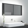 Armario espejo de baño con luz LED acrílico gris 100x12x45 cm de vidaXL, Tocadores de baño - Ref: Foro24-804982, Precio: 62,8...