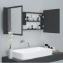 Gray acrylic bathroom mirror cabinet with LED light 100x12x45 cm by vidaXL, bathroom vanities - Ref: Foro24-804982, Price: 62...