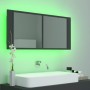 Armario espejo de baño con luz LED acrílico gris 100x12x45 cm de vidaXL, Tocadores de baño - Ref: Foro24-804982, Precio: 62,8...