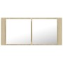 Armario espejo de baño LED acrílico roble Sonoma 100x12x45 cm de vidaXL, Tocadores de baño - Ref: Foro24-804983, Precio: 59,9...