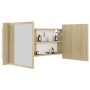 Armario espejo de baño LED acrílico roble Sonoma 100x12x45 cm de vidaXL, Tocadores de baño - Ref: Foro24-804983, Precio: 59,9...