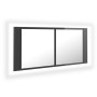 Armario espejo de baño LED acrílico gris brillo 100x12x45 cm de vidaXL, Tocadores de baño - Ref: Foro24-804987, Precio: 59,99...