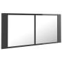 Armario espejo de baño LED acrílico gris brillo 100x12x45 cm de vidaXL, Tocadores de baño - Ref: Foro24-804987, Precio: 59,99...