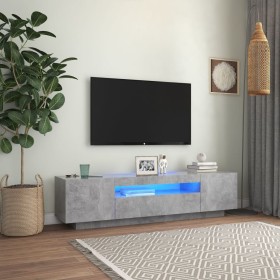 TV stand with LED lights in concrete gray 160x35x40 cm by vidaXL, TV Furniture - Ref: Foro24-804431, Price: 115,10 €, Discoun...