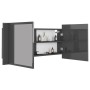 Glossy gray acrylic LED bathroom mirror cabinet 100x12x45 cm by vidaXL, bathroom vanities - Ref: Foro24-804987, Price: 59,99 ...