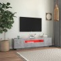 Mueble de TV con luces LED gris hormigón 160x35x40 cm de vidaXL, Muebles TV - Ref: Foro24-804431, Precio: 99,24 €, Descuento: %