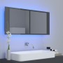 Armario espejo de baño LED acrílico gris brillo 100x12x45 cm de vidaXL, Tocadores de baño - Ref: Foro24-804987, Precio: 59,99...