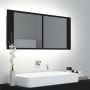 Armario espejo de baño con luz LED acrílico negro 100x12x45 cm de vidaXL, Tocadores de baño - Ref: Foro24-804981, Precio: 67,...