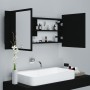 Armario espejo de baño con luz LED acrílico negro 100x12x45 cm de vidaXL, Tocadores de baño - Ref: Foro24-804981, Precio: 67,...