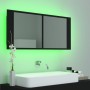 Armario espejo de baño con luz LED acrílico negro 100x12x45 cm de vidaXL, Tocadores de baño - Ref: Foro24-804981, Precio: 67,...