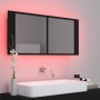 Armario espejo de baño con luz LED acrílico negro 100x12x45 cm de vidaXL, Tocadores de baño - Ref: Foro24-804981, Precio: 67,...