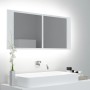 Bathroom mirror cabinet with LED light white acrylic 100x12x45 cm by vidaXL, bathroom vanities - Ref: Foro24-804980, Price: 6...