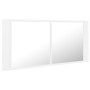 Armario espejo de baño con luz LED acrílico blanco 100x12x45 cm de vidaXL, Tocadores de baño - Ref: Foro24-804980, Precio: 67...