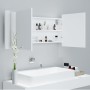 Armario espejo de baño con luz LED acrílico blanco 100x12x45 cm de vidaXL, Tocadores de baño - Ref: Foro24-804980, Precio: 67...