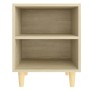 Bedside tables 2 units with oak Sonoma wood legs 40x30x50cm by vidaXL, Nightstands - Ref: Foro24-805786, Price: 47,03 €, Disc...