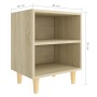 Bedside tables 2 units with oak Sonoma wood legs 40x30x50cm by vidaXL, Nightstands - Ref: Foro24-805786, Price: 47,03 €, Disc...