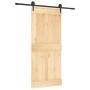 Puerta corredera con herrajes madera maciza de pino 90x210 cm de vidaXL, Puertas - Ref: Foro24-3203202, Precio: 150,51 €, Des...