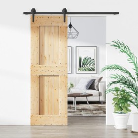 Sliding door with solid pine wood hardware 70x210 cm by vidaXL, Doors - Ref: Foro24-3203203, Price: 178,69 €, Discount: %