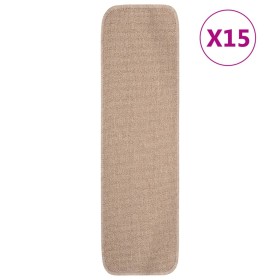 Alfombrillas de escalera 15 uds beige rectangular 75x20 cm de vidaXL, Alfombrillas para escalones - Ref: Foro24-340403, Preci...