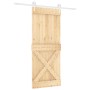 Puerta corredera con herrajes madera maciza de pino 90x210 cm de vidaXL, Puertas - Ref: Foro24-3203226, Precio: 168,58 €, Des...