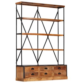 4-tier shelving unit with 6 mango wood drawers 122x36x181 cm by vidaXL, Bookcases and shelves - Ref: Foro24-284423, Price: 46...