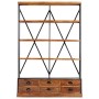 4-tier shelving unit with 6 mango wood drawers 122x36x181 cm by vidaXL, Bookcases and shelves - Ref: Foro24-284423, Price: 46...