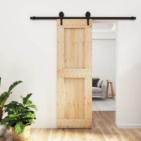 Sliding door with solid pine wood hardware 70x210 cm by vidaXL, Doors - Ref: Foro24-3203236, Price: 180,18 €, Discount: %