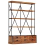 4-tier shelving unit with 6 mango wood drawers 122x36x181 cm by vidaXL, Bookcases and shelves - Ref: Foro24-284423, Price: 46...