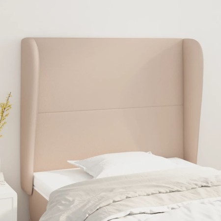 Headboard with ears cappuccino synthetic leather 103x23x118/128 cm by vidaXL, Headboards and footboards - Ref: Foro24-3117765...