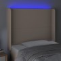 Headboard with LED cappuccino synthetic leather 103x16x118/128cm by vidaXL, Headboards and footboards - Ref: Foro24-3123857, ...