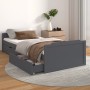 Estructura cama con cajones madera maciza de pino gris 90x200cm de vidaXL, Camas y somieres - Ref: Foro24-322163, Precio: 177...