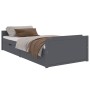 Estructura cama con cajones madera maciza de pino gris 90x200cm de vidaXL, Camas y somieres - Ref: Foro24-322163, Precio: 177...