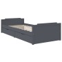 Estructura cama con cajones madera maciza de pino gris 90x200cm de vidaXL, Camas y somieres - Ref: Foro24-322163, Precio: 177...