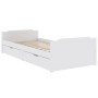 Bed frame with drawers solid white pine wood 90x200 cm by vidaXL, Beds and slatted bases - Ref: Foro24-322160, Price: 194,56 ...