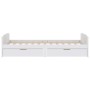 Bed frame with drawers solid white pine wood 90x200 cm by vidaXL, Beds and slatted bases - Ref: Foro24-322160, Price: 194,56 ...