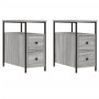 Nightstands 2 units Sonoma gray engineered wood 30x60x60 cm by vidaXL, Nightstands - Ref: Foro24-826070, Price: 100,31 €, Dis...