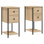 Mesitas noche 2 uds madera ingeniería roble Sonoma 32x42x70 cm de vidaXL, Mesitas de noche - Ref: Foro24-826096, Precio: 112,...