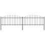 Garden fence with black steel spear tips (0.5-0.75)x3.4m by vidaXL, fence panels - Ref: Foro24-277704, Price: 124,04 €, Disco...