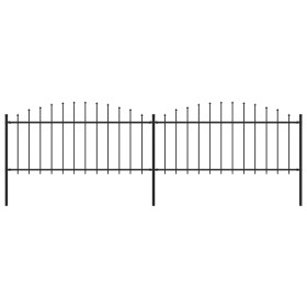 Garden fence with black steel spear tips (0.5-0.75)x3.4m by vidaXL, fence panels - Ref: Foro24-277704, Price: 124,04 €, Disco...