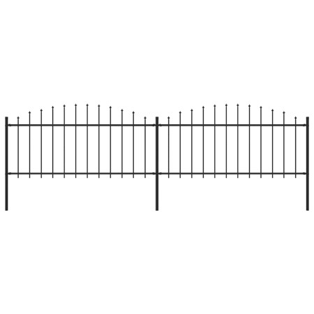 Garden fence with black steel spear tips (0.5-0.75)x3.4m by vidaXL, fence panels - Ref: Foro24-277704, Price: 124,04 €, Disco...