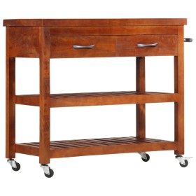 Carrito de cocina de madera maciza de acacia 100x48x89 cm de vidaXL, Carros de cocina y comedor - Ref: Foro24-282753, Precio:...