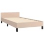 Estructura de cama cabecero cuero sintético capuchino 100x200cm de vidaXL, Camas y somieres - Ref: Foro24-3125438, Precio: 15...