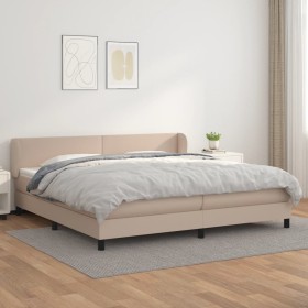 Cama box spring con colchón cuero sintético capuchino 200x200cm de vidaXL, Camas y somieres - Ref: Foro24-3127216, Precio: 61...