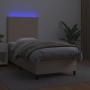 Box spring bed LED mattress cappuccino synthetic leather 100x200cm by vidaXL, Beds and slatted bases - Ref: Foro24-3135812, P...