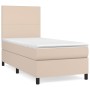 Cama box spring con colchón cuero sintético capuchino 100x200cm de vidaXL, Camas y somieres - Ref: Foro24-3142712, Precio: 39...