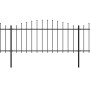 Garden fence with black steel spear tips (0.5-0.75)x3.4m by vidaXL, fence panels - Ref: Foro24-277704, Price: 124,04 €, Disco...