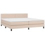 Box spring bed LED mattress cappuccino synthetic leather 200x200cm by vidaXL, Beds and slatted bases - Ref: Foro24-3134128, P...