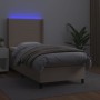 Box spring bed LED mattress cappuccino synthetic leather 100x200cm by vidaXL, Beds and slatted bases - Ref: Foro24-3139252, P...