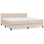 Box spring bed with cappuccino synthetic leather mattress 200x200cm by vidaXL, Beds and slatted bases - Ref: Foro24-3141028, ...