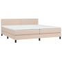 Box spring bed with cappuccino synthetic leather mattress 200x200cm by vidaXL, Beds and slatted bases - Ref: Foro24-3141028, ...